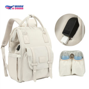 Multifunction Mommy Diaper Backpack with USB Ports Baby Bottle Insulated Pockets Large Capacity Baby Nappy Diaper Bag  Fashion Maternity Nursing Travel Bag Baby Care Bag for Mother Kid