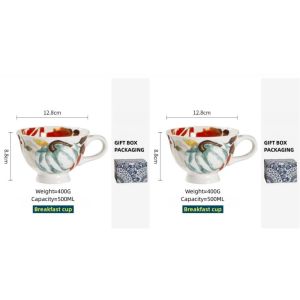 OMK American Style Underglaze Ceramic Dinnerware Set Salad Bowl Lidded Bowl Deep Dish Mug Home Tableware