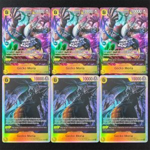 Bandai | 6PCS Homemade Proxy One Piece English OP14-104 Gecko Moria Alternate Art Yellow Character Game Collection Card Toy