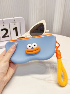 Silicone Glasses Bag Sunglasses Sunglasses Cosmetics Bag Hanging Cute Cartoon Student Handheld Glasses Case Travel Portable