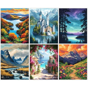 Oil Painting By Numbers Natural Scenery Number Drawing Canvas DIY Pictures By Numbers Home Decor