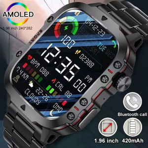 Rugged Military Fitness Smart Watch Men For Android IOS IP67 Waterproof Health Monitor Sport Ai Voice Calling Smartwatch Outdoor