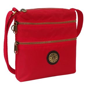 Túi đeo chéo chính hãng Noble size nhỏ mẫu túi đứng với 2 khóa kéo chất liệu vải dù siêu bền kháng nước. Mã N341.