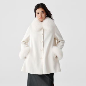 Koradior | Glamorous Dual-faced Woolen Collar-removable Overcoat