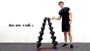 ดัมเบล HEX 6 คู่ (2.5-15KG) พร้อมขาตั้ง - เครื่องออกกำลังกาย แบรนด์ IRONTEC