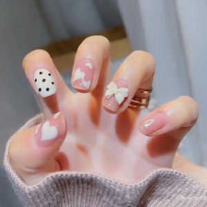 MONLEYTA | Handmade Nail Art Stickers 2025 New Style Autumn Winter Short And Long Wearing False Nails Premium Feel Nail Patches