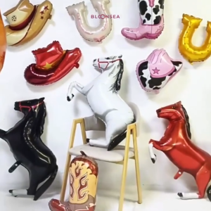Cowboy Foil Balloon 4D Cow Happy Birthday Cactus Boots Party Set Western Hat Horse Shoe Rodeo Junior Farm Theme Standing