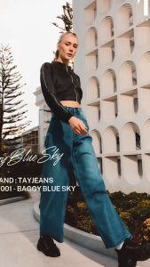 TY001-Baggy Blue Sky กางเกงยีนส์ทรง Baggy สีบลูสกาย