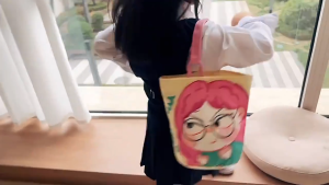 Belfoyer กระเป๋ากราฟิตี้น่ารักสำหรับผู้หญิงพกพากระเป๋าผ้าใบขนาดใหญ่กระเป๋าอาหารกลางวัน