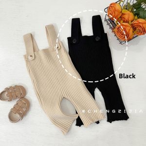 Korean Style Versatile Pure Color Knit Trousers Suit