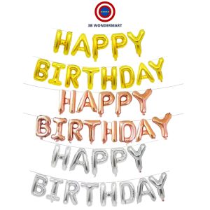 Happy Birthday Alphabets Foil Balloon Set Various Colors 16 Inches 13pcs Huruf Foil Belon For Party Decoration