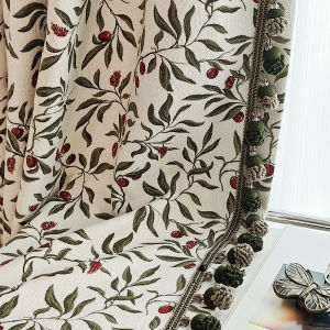 Vintage American Rustic Style Chenille Blackout Curtains For Living Room and Bedroom