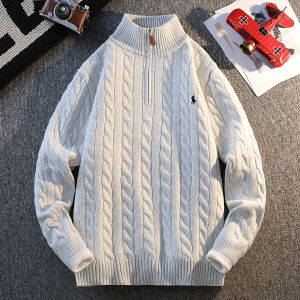 Kawadu | High-End Mens Half-Zip Standing Collar Knit Sweater