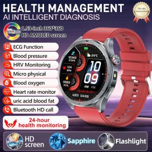 2025 New Health detection ECG+PPG Uric Acid Blood Oxygen Body Analysis Smart Watch Clock Bluetooth BT Call Smart Watch Men