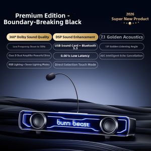 Burn Beast | Wired & Bluetooth Gaming Speakers with Microphone