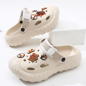 Mens Summer Thick Bottom Outdoor Wear Anti-Slip Dual Use Beach Walking Comfortable Sport Headless Couple Sandals