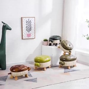 Creative Wood Turtle Animal Skin Sofa Stool