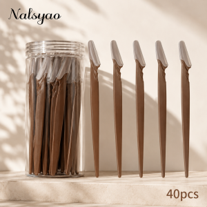 Eyebrow Trimmer 12/30/40/60PCS Brown Eyebrow Razor Safe Face Body Hair Removal Shaver Blades Woman Eyebrow Shaping Knife Razors