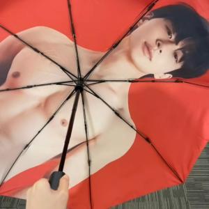Thickened Black Glue Sunshade Umbrella Rainproof UV Protection Double Use Korean Drama Star Surroundings Fiber Pole Handheld