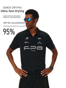 FPA | Racing Sport Pattern Print Summer V-neck Quick Dry Polo Shirt