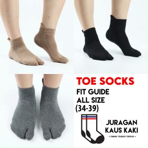 Kaos Kaki Jempol Yoga Pendek Mata Kaki Wanita Gel Anti Slip Toe Socks