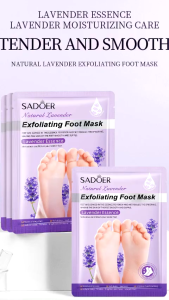 SADOER Lavender Exfoliating Foot Mask Foot Peel Mask Wearable SOCK TYPE Foot Moisturizing Mask