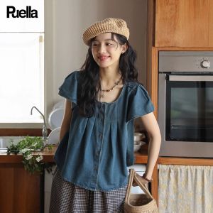 puella | Vintage Casual Fashionable Matchable Denim Shirt