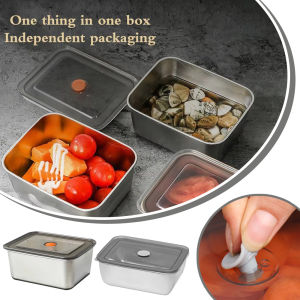 410 Stainless Steel Food Storage Serving Trays Rectangle Sausage Noodles Fruit Dish with Cover Home Kitchen Organizers Lunch Box with Lid