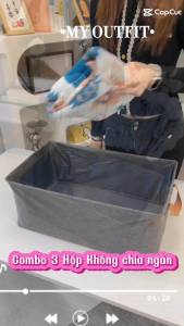 Hộp Vải Đựng Quần Áo Khung Cứng Living C Thùng Đựng Quần Áo Không Chia Ngăn Có Nắp Tiện Ít