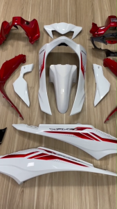 ชุดสี Wave 110i 2021-2024 รวม 13 ชิ้น สีขาวแดง ติดลายปี2023ขาวแดง สำหรับมอเตอร์ไซค์