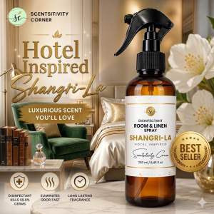 Scentsitivity Corner Shangri-la Hotel Inspired Room and Linen Spray Gift Set | Air Freshener Scent for Home | Room Freshener Perfume Scent | Car Freshener | Valentines gift ideas | valentines gift