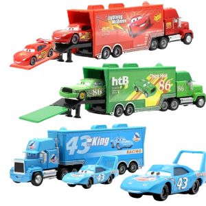 Disney | IN STOCK! Disney Pixar Cars And Truck Set Lightning Mcqueen Uncle Mike The King Cruz Model Trucks Car Christmas Gift for Kids #