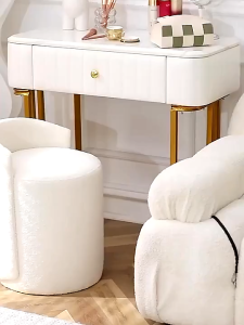 【SG Local Seller 】Upgrade Nordic Simple Modern Dining Dressing Makeup Table Stool Chair With Soft Seat Back Rest