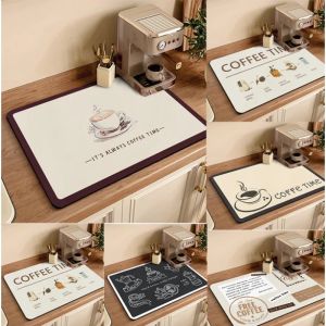 American Style Coffee Machine Drain Mat Quick Drying Mat Water Absorption Home Kitchen Bar Mat Heat Stain Resistant Placemat