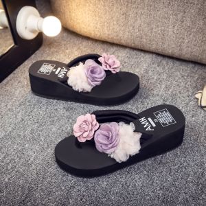 Dép Đế Xuồng Đế Thấp Thời Trang Mùa Hè Cho Nữ Đi Biển Đế Dày Đế Cao Gót Đế Xuồng Đế Bằng Đế Cao Su Đế EVA Dép Đi Biển