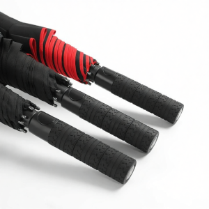 Red Bone Wheel Handle Red Border Umbrella