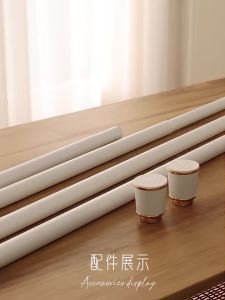 ORIENTAL LAN | No Drilling Extendable Heavy-duty Curtain Rod Set