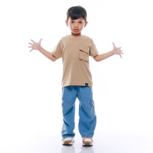 Kaos Polos Anak Saku Stylish Combed 24 Premium