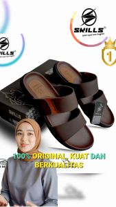 sendal casual pria sandal skills barqun kulit elegant size 39-43 BNIB