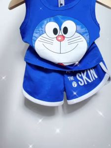 Baju Jersey Comel baju kanak kanak Baby shirt short Sleeve short pants kids shirt 7kg - 18kg DORAEMON