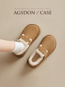 Agsdon Womens Thick Bottomed Fleece Lined Height Increasing Winter Snow Boots Casual round Toe Short Boot Rubber Outsole