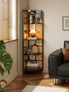 MEISD | Retro Style Corner Shelf Cabinet