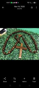 Wooden Rosary made in Magkuno Beads Cross Pendant Prayer Beads