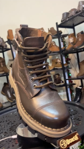 Borsa Sepatu Boots Kasual Pria Laki Kulit Asli Aviator