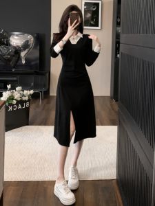 SUYE | Elegant and Stylish Black Long-Sleeved Dress