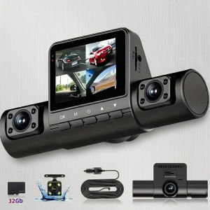 4 Lens Dash Cam 1080P Full HD Wide Angle Loop Recording G Sensor IPS Screen Laptop Support Front Rear Night Vision Car DVR