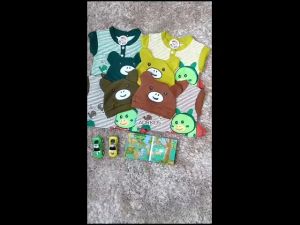 Setelan Baju Bayi Laki-laki Atasan Jumper Dan Celana Motif Salur Roarr Estimasi Usia 0-6 Bulan