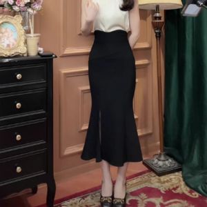 High Waist Autumn and Spring Wearable Trendy Fit and Flare Mermaid Skirt