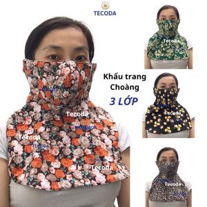 Khẩu Trang Yếm Choàng Chống Nắng 3 Lớp Che Kín Mặt Cổ Vải Mềm Mại Thoáng Khí Chống Tia UV