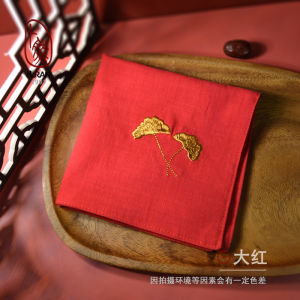 Bu Ran ผ้าเช็ดหน้าปักผ้าฝ้ายแท้สไตล์ใหม่สําหรับผู้ชายและผู้หญิงผ้าเหงื่อสองชั้นเหมาะสําหรับคู่รัก Monogram ที่กําหนดเอง